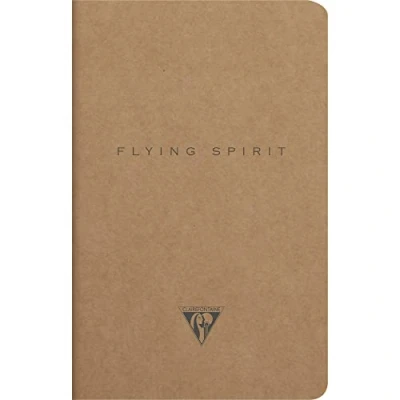 Imagen de Clairefontaine 103506C Un carnet piqué cousu fil Flying Spirit 96 pages ivoire 11x17 cm 90g lignées, couverture en carte kraft brun, motif aléatoire