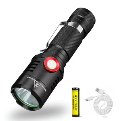 Imagen de XLENTGEN Linterna LED Recargable Brillante 2000 Lúmenes Pequeña con Función de Atenuación, IP65 Impermeable, 2 Modos Táctica Portátil para EDC, Camping, Emergencia