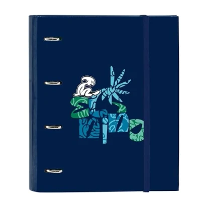 Imagen de Safta EL NIÑO Glassy Carpeta 4 Anillas de 35 cm con 100 Hojas A4, Ideal para Niños Diferentes Edades, Cómoda y Versátil, Calidad Resistencia, 27x3.5x32 cm, Color Azul Marino