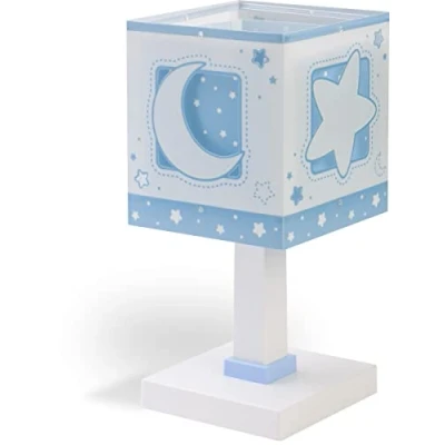 Imagen de Dalber Lámparas Mesilla Infantil Luna y Estrellas Moonlight Azul, 63231T, E14