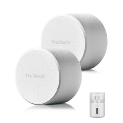 Imagen de Pro Breeze Osmo Deshumidificador Antihumedad Armarios 2 Recambios 700g Extra Grandes Hasta 200 Días Contra Humedad y Olores Ecológico Sin Fragancia Electricidad