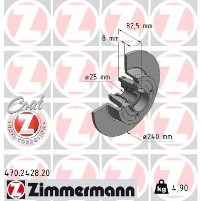 Imagen de ZIMMERMANN Disco de freno RENAULT: MEGANE 2, CLIO 3, 2 Coupe Cabriolet, DACIA: SANDERO NISSAN: Note I 470.2428.20 432005338R,432005347R