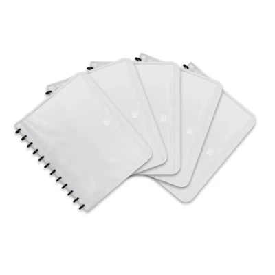 Imagen de Elba manageMe 61420FL Carpeta de anillas para fundas (A4, 0,8 mm, 25 fundas, principio vario zipp, 5 unidades, PP), color transparente