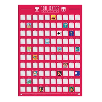 Imagen de Gift Republic 100 Dates Bucket List Póster para rascar, Rosa, A2