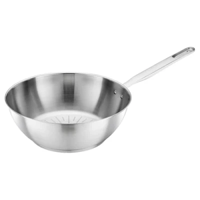 Imagen de Fiskars Wok, Ø 28 cm / 4,5 l, All Steel pure, Sartén Sin Recubrimiento, Apta para Todas las Placas, Acero Inoxidable Reciclado, Plateado, 1065629