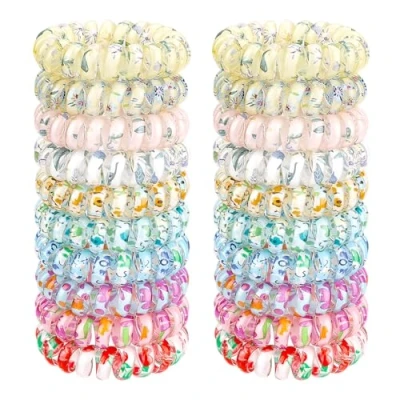 Imagen de JessLab Cintas Elásticas en Espiral Pequeñas, Pack de 20, Accesorios para el Pelo Duraderos e Impermeables, Ligas Mujeres, Sin Daño, Aptas Todo Tipo Cabello, Mezcla Color 5