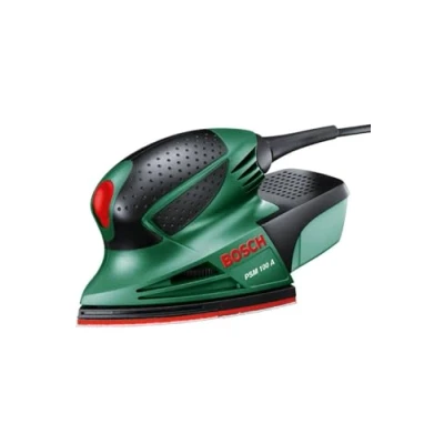 Imagen de Bosch PSM 100 A Multilijadora, 3 hojas de lija K 80/ 120/ 160, maletín (100 W, nº carreras en vacío: 26.000 opm, Ø circuito oscilante: 1,4 mm)
