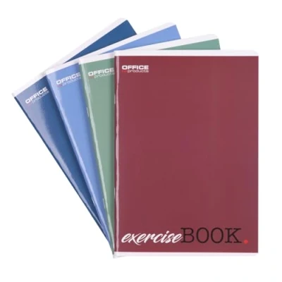 Imagen de OFFICER PRODUCTS Cuaderno escolar/formato A5 80/80 hojas cuadriculadas/mixtas, paquete de 4 unidades/paquete, diseños surtidos/para jóvenes, niños, con margen, tarjetas blancas/azul a cuadros