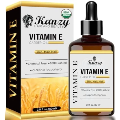 Imagen de Kanzy Aceite de Vitamina E Liquida para Cuidado Facial, 100% Natural a Base Plantas Vitamin Oil el Cabello d Alfa Tocoferol 60 ml Corporal Mujeres y Hombres