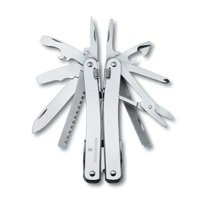 Imagen de VICTORINOX Herramienta multifunción Swiss Tool Spirit X, 24 funciones, multiherramienta con hoja bloqueable y alicate multiuso de punta fina, incl. estuche nailon, color plata