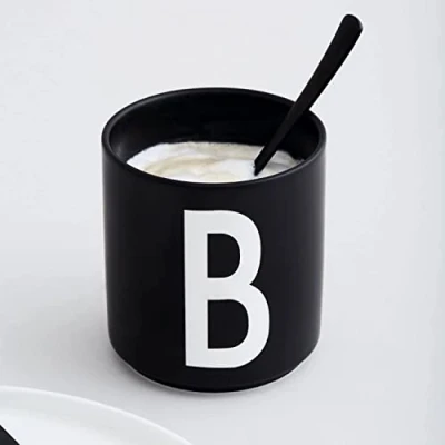 Imagen de Design Letters Tazas de Cafe (A Z) Ideal Regalos Originales para Mujer &amp; Hombre Regalar Desayuno Porcelana Taza Te con Inicial 250 Ml