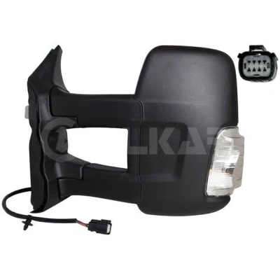 Imagen de espejo retrovisor Alkar 9203666 izquierda manual con gran angular, brazo largo de espejo, convexo para vehíc. volante a la