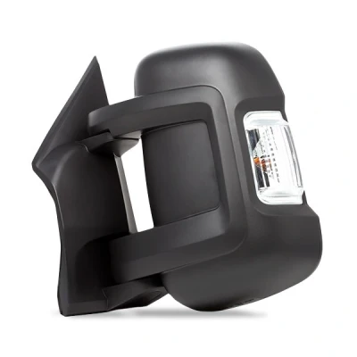 Imagen de espejo retrovisor Alkar 9201922 izquierda blanco manual con gran angular, brazo corto de espejo, convexo para vehíc. volante a la