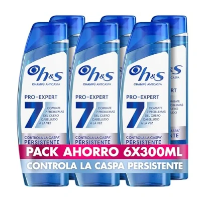 Imagen de H&amp;S Pro Expert 7 Champú Anticaspa para Control de La Caspa Persistente 300ml. Combate Síntomas Caspa. Protección Completa del Cuero Cabelludo, New Version