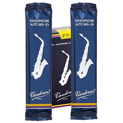 Imagen de CAÑAS LENGUETAS PARA SAXOFON ALTO VANDOREN Nº 2,5 TRADICIONAL (2 UNIDADES) ROCKMUSIC ESPAÑA
