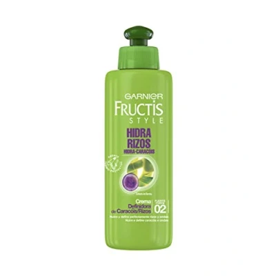 Imagen de Garnier Fructis Style Hidra Rizos Crema Definidora Fuerte Nº2 Tratamiento Capilar, Negro, 200 ml (Paquete de 1)