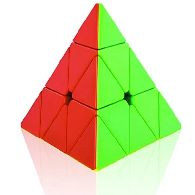 Imagen de Cooja Pyraminx Cubo Magico de Velocidad, Speed Cube Smooth Magic Puzzle Piraminx Durable Juguetes para Niños Niñas