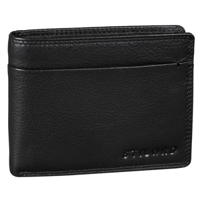 Imagen de STILORD &#039;Sterling&#039; Cartera RFID Hombre Cuero Portamonedas NFC Bloqueo Monedero Clásico Billetera Portatarjetas de Piel Genuino, Color:Negro