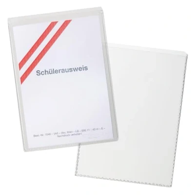 Imagen de Durable Funda protectora y de identificación (para documentos DIN A7, 74 x 105 mm) 10 piezas, transparente, 213419
