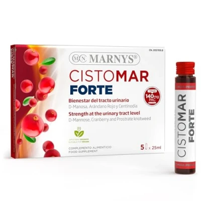 Imagen de Marny&#039;s D Manosa, Centinodia y Arándano Rojo Cistomar Forte Bienestar Integral del Tracto Urinario Apto para Veganos 5 Viales de 25 ml