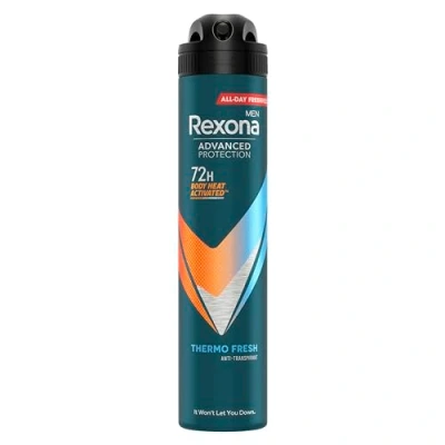 Imagen de Rexona Men Advanced Protection Desodorante antitranspirante Aerosol Hombre Thermo Fresh 72 horas con tecnología Body Heat Activated, 200 ml