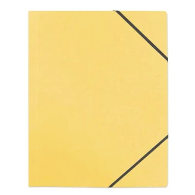 Imagen de Lote de 50 camisas 3 solapas neutra A4 con funda elástica reciclada, color amarillo