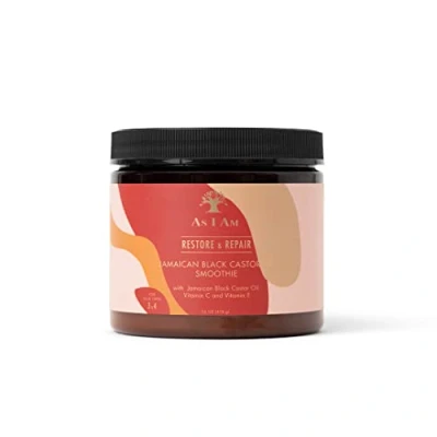 Imagen de As I Am Crema de peinado &quot;Aceite Jamaicano Smoothie&quot; con vitaminas C, E y Ceramidas. 454gr Estiliza los rizos previene la rotura APTA MÉTODO CURLY