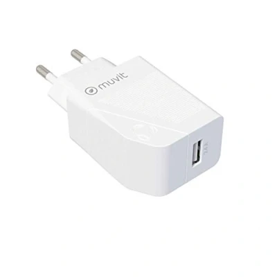 Imagen de Cargador Muvit MCPAK0002, USB A, C, Carga rápida, 12W, 3A, Blanco