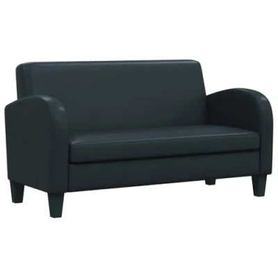 Imagen de vidaXL Sofá 2 Plazas Cuero Artificial Negro Asiento Silla Sillón Mueble Salón