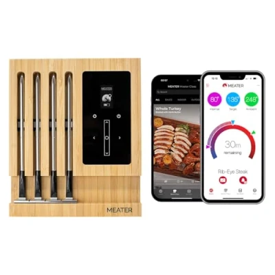 Imagen de MEATER Block Termómetro inalámbrico inteligente para carne el horno, parrilla de cocina, barbacoa, ahumador, asador con Bluetooth y conectividad digital WiFi