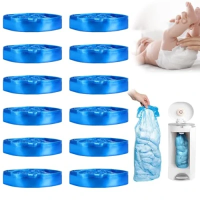 Imagen de 12 Pcs Recambio Contenedor Pañales, 4.5m Papelera Pañales Bebe, para Recambios Compatible con Todos, Cubos de Compatibles Litter Locker Angelcare