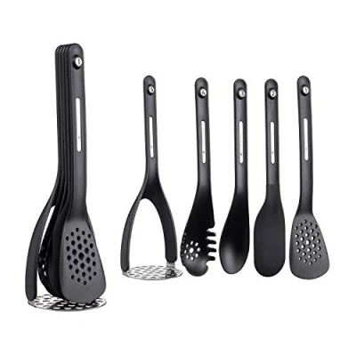 Imagen de MasterClass Smart Space Juego de Utensilios Cocina Magnéticos Plástico / Silicona, 9 x 30 cm Negro (5 Piezas)