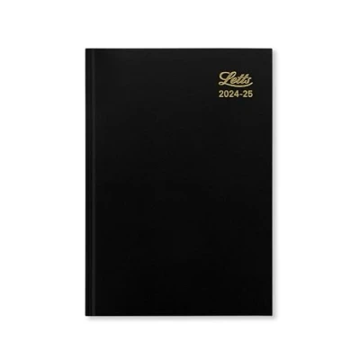 Imagen de Letts of London Agenda académica 2024/2025 con vista semanal, tamaño A5, color negro