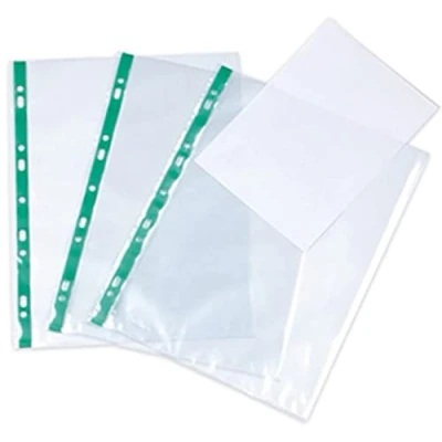 Imagen de 1000 fundas perforadas de calidad 50 micorn resistentes A4 cristal transparente
