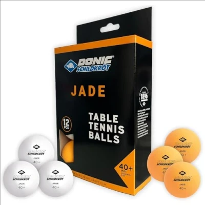 Imagen de Donic Schildkröt Pelota de Tenis Mesa Jade, Calidad Poly 40+, Paquete con 12 Unidades, 6x Blanco/ Naranja, 618045