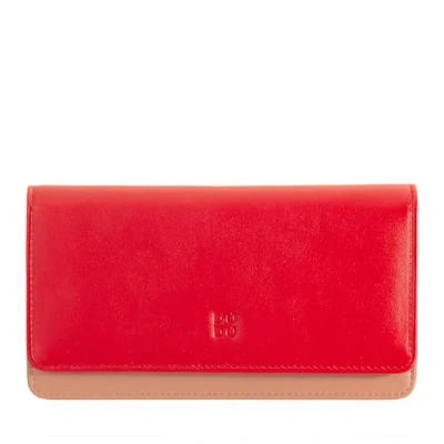 Imagen de DUDU Cartera de Mujer en Piel Suave Multicolor RFID con Solapa Rojo Fuego