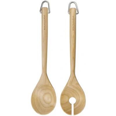Imagen de KitchenAid Salad Utensil Core Birch Wood 2 Piece 33 cm