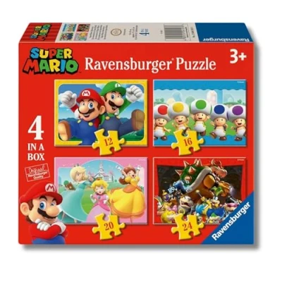 Imagen de Ravensburger Puzzle Super Mario, 2D niños 4 in a Box 12/16/20/24 Piezas