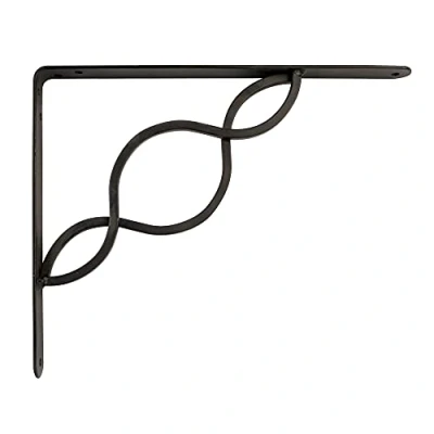 Imagen de Amig Palomilla para estanterías de pared Escuadra metálica baldas Ángulo estantes Soporte estantería Acero Color Negro Medida: 250x200 mm Peso máx. recomendado: 150 Kg