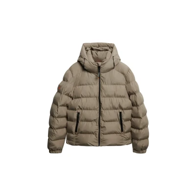 Imagen de Superdry Hooded Sports Puffer Chaqueta de invierno, Hombre, Talla: Large, Winter twig beige