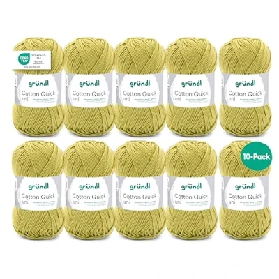 Imagen de Gründl Cotton Quick Uni, 10 ovillos de 50 g (Hilo Colores 100% algodón, Certificado Oeko Tex, / 125 m, tamaño Aguja: 3 4, x g)