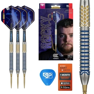 Imagen de Target Darts Josh Rock Gen 1 Steel Tip Swiss Point Darts, 90% Tungsten Generation 1, 25G Juego de Dardos Punta Acero, Edición Jugador con Puntas Storm Nano