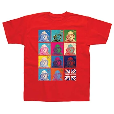 Imagen de Camiseta para niños con licencia oficial de Paddington Bear 100% algodón, diseño clásico Warhol, estampado en la parte delantera, disponible edades 1 2, 3 4, 5 6, 7 8 y 9 10.