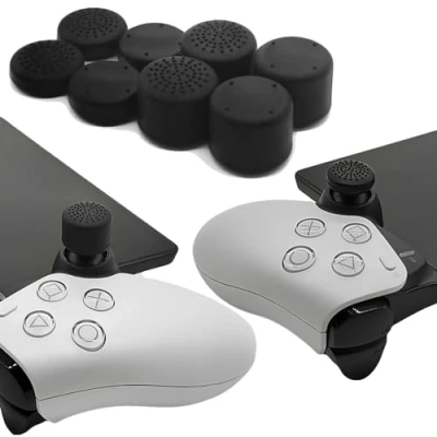 Imagen de GIOPUEY Joystick Thumb Stick Grips Cap Compatible con Playstation Portal Remote Player, 8 Pack Silicone Grip Caps Protective Case Funda Protectora, Soft Anti Slip Black