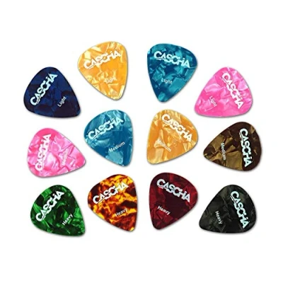 Imagen de CASCHA HH 2002 Juego de púa con 12 púas, para guitarra acústica, eléctrica, ukelele, bajo, guitarra, accesorios