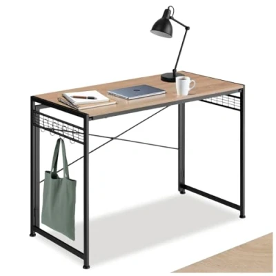 Imagen de TecTake Mesa de Escritorio Plegable Paterson 102x51x77cm, para estudiar Desmontable, mobiliario despacho (Madera Industrial Clara, Roble Sonoma)