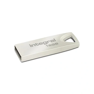 Imagen de Integral 16GB USB Memoria 2.0 Pendrive Arc con carcasa de metal para llavero, una solución elegante y estilosa transferir respaldar tus archivos