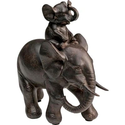 Imagen de Kare Design estatua decorativa Dumbo Uno negro, objeto decorativo, elefante, accesorio, salón, decoración para estanterías o aparadores, escultura decorativa, decoración, 19x18x9 cm