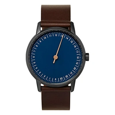 Imagen de slow Round 03 Dark Brown Leather, Anthracite Case, Blue Dial