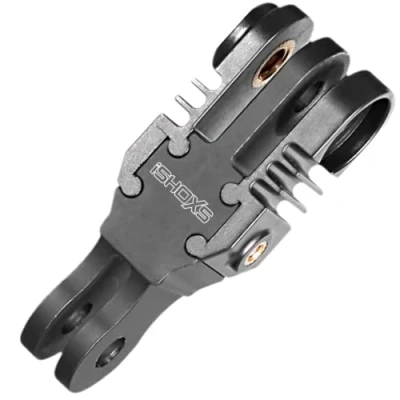 Imagen de iSHOXS 2C ProFork Xtension S Soporte de Brazo extensión para GoPro Hero 13 12 11 10 9 dji Osmo Insta360 Akaso y cámaras acción compatibles Aluminio 40 mm Negro